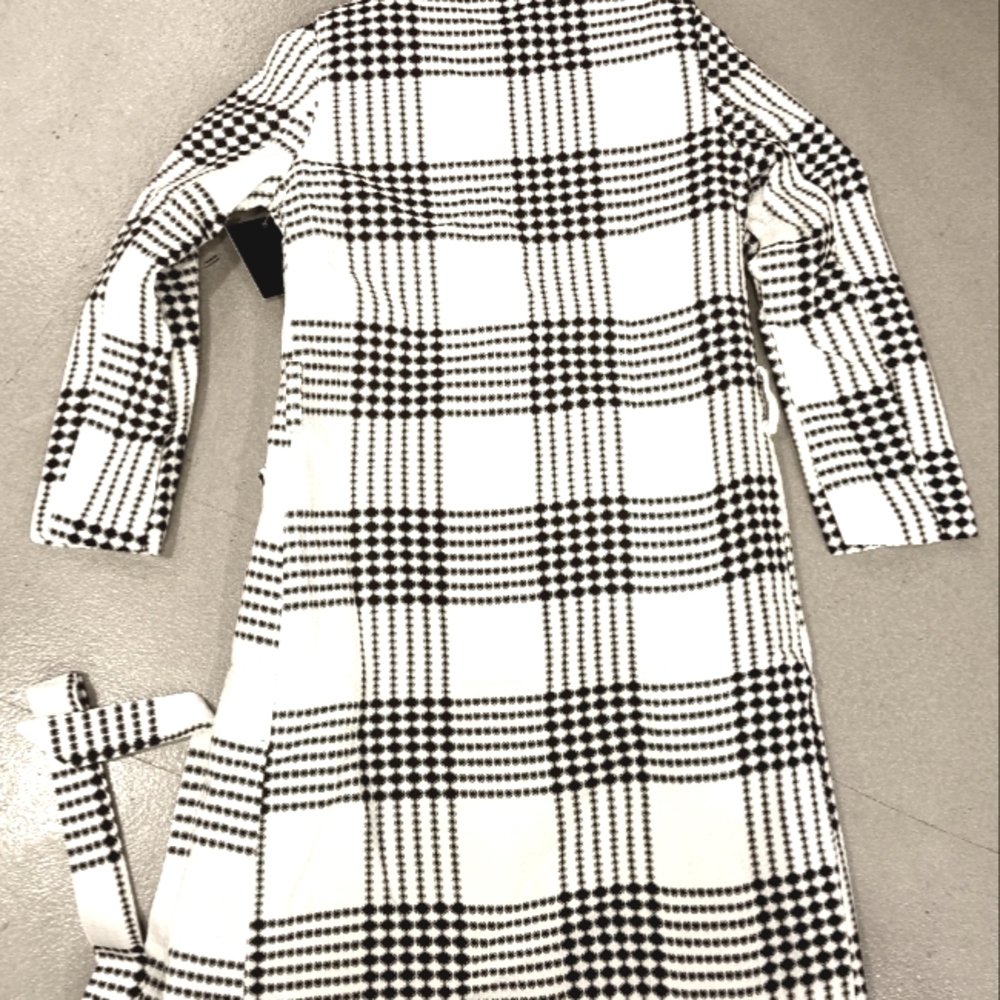 CLASSY Houndstooth Print Trench Coat / Jacket - Picture 9 of 11